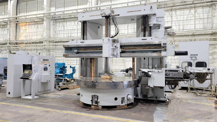 Giddings & Lewis #VTC-2500, CNC vertical boring mill with ram & side head, 108" table diameter, 120" swing