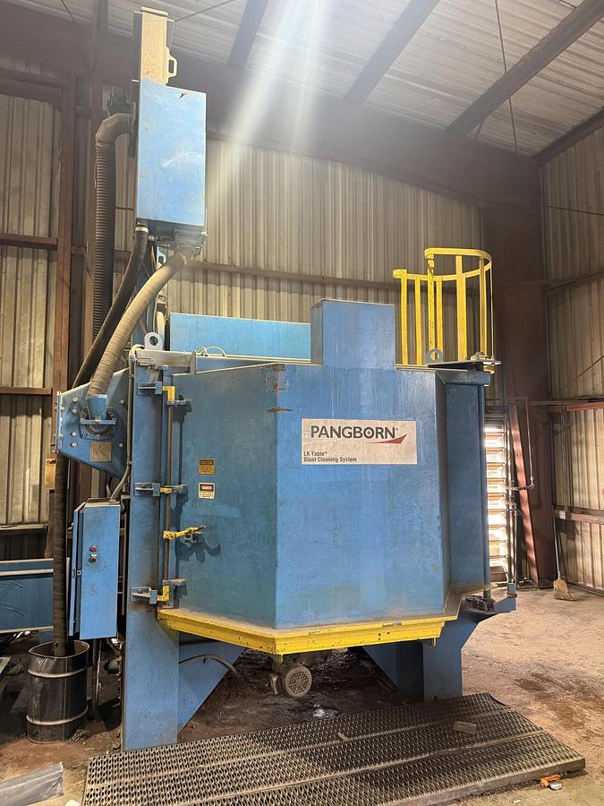 72" Pangborn #6LK-7, Rotary Table Blast Machine, 5,000 lb. table capacity, 25 HP blast wheel, 15" wheel