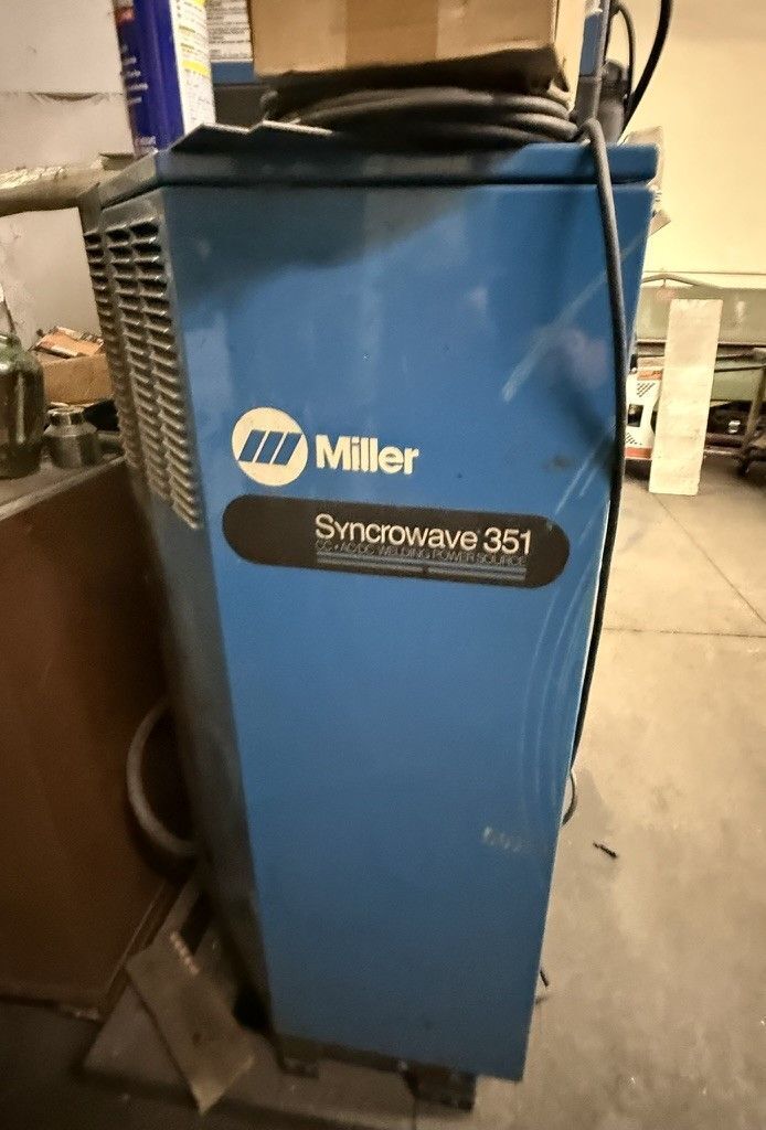 Miller #Syncrowave-351, AC/DC TIG/Stick Welder, 3-400 amps, Coolmate 3 water cooler, torch, 200/230/460