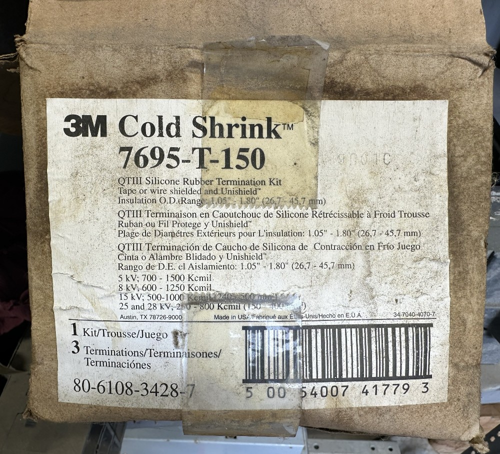 3m cold shrink qt-iii silicone rubber te, Caterpillar No. 7695-T-150, 5kV - 35 kV