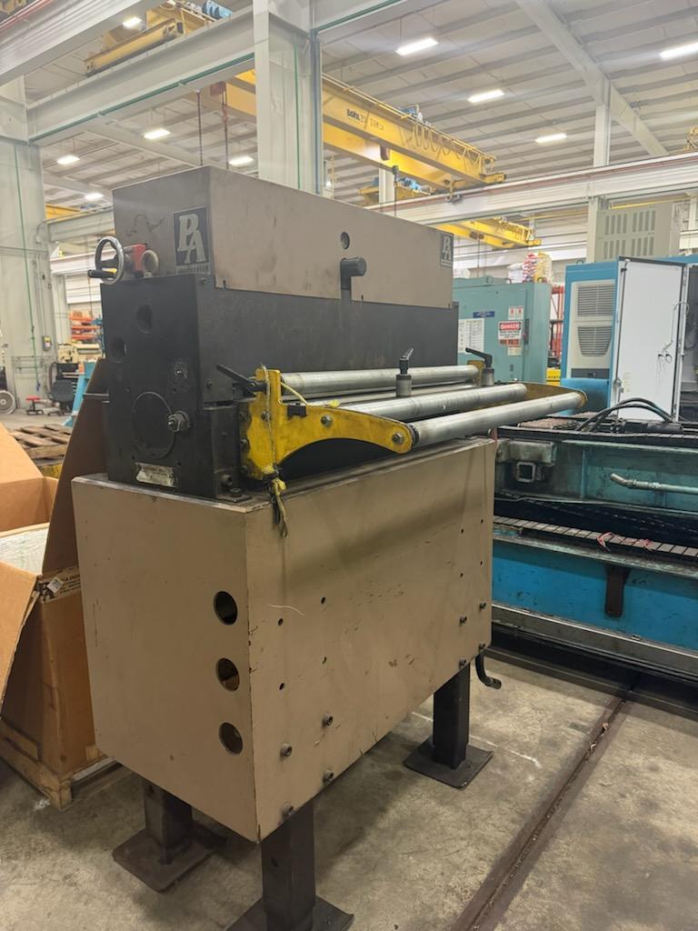 36" x .125" PA Industries #SRF-M36, servo roll feed, 4.72" diameter rolls, air operated upper feed roll lift