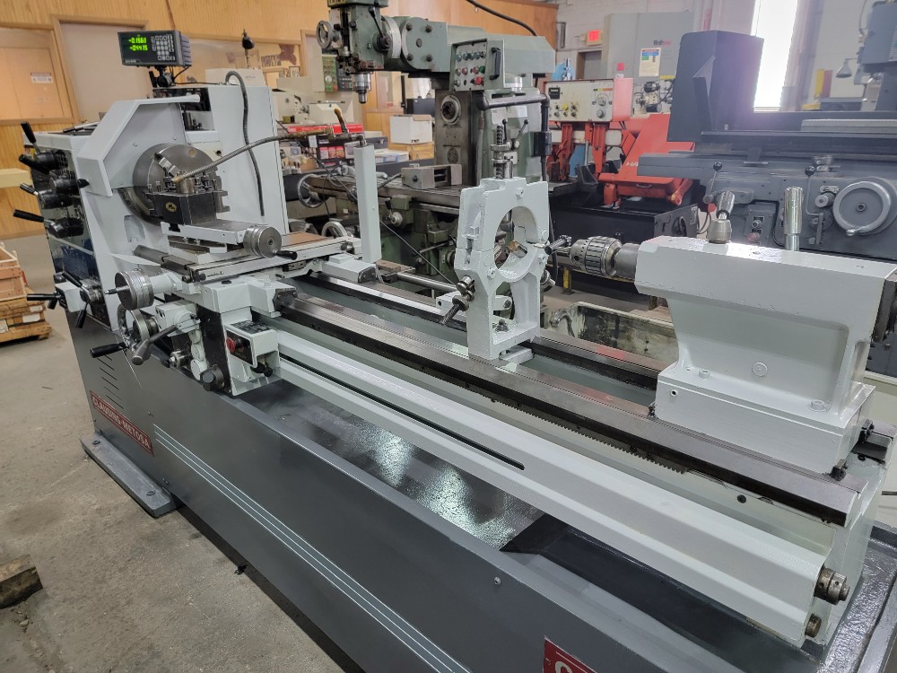 17-3/4" x 65" Clausing Metosa, geared head lathe, 10" jaw, 2-Axis Accurite digital read out