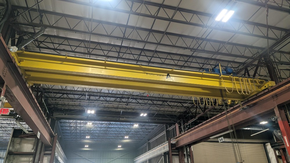 15 Ton, Shaw-Box, 37' 2" Span, 20' Lift, Class D, Radio/Pendant, VFD Bridge, 160' (x2) Rail/Rnwy Avail, 1996