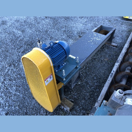 9" diameter x 5' long Nordstrong, Screw Conveyor, open U-trough, 9" pitch, 3/16" flights, 3 HP belt drive