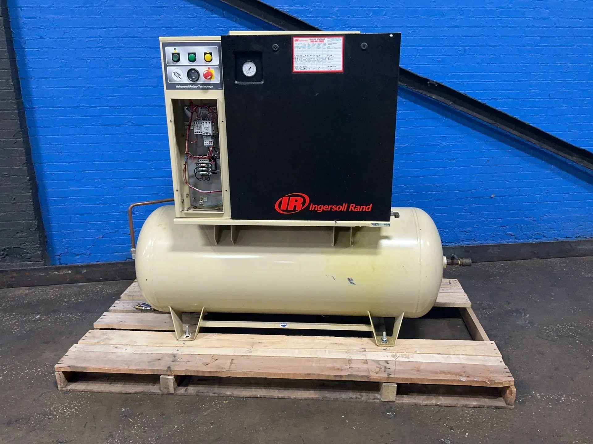 10 HP Ingersoll-Rand #UP6-10-150, Air Compressor, 120 gallon tank, 150 PSI, 230 V.