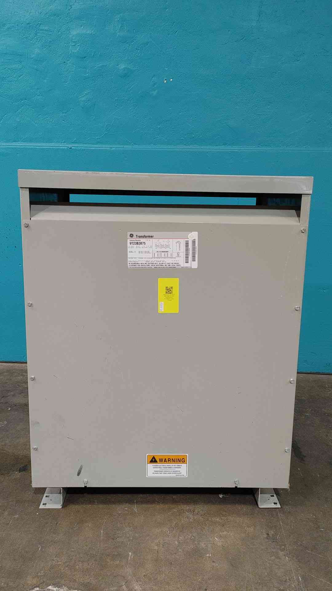 112.5 KVA 480 Primary, 208Y/120 Secondary, General Electric #9T23B3875, Dry Type Transformer, 3 Phase, Type