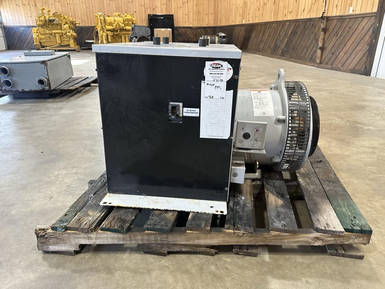 55 KW, Kohler #50DSEJB, generator end, 120/240 Volts, 1 phase, 4 wire, 750 hours, 2004