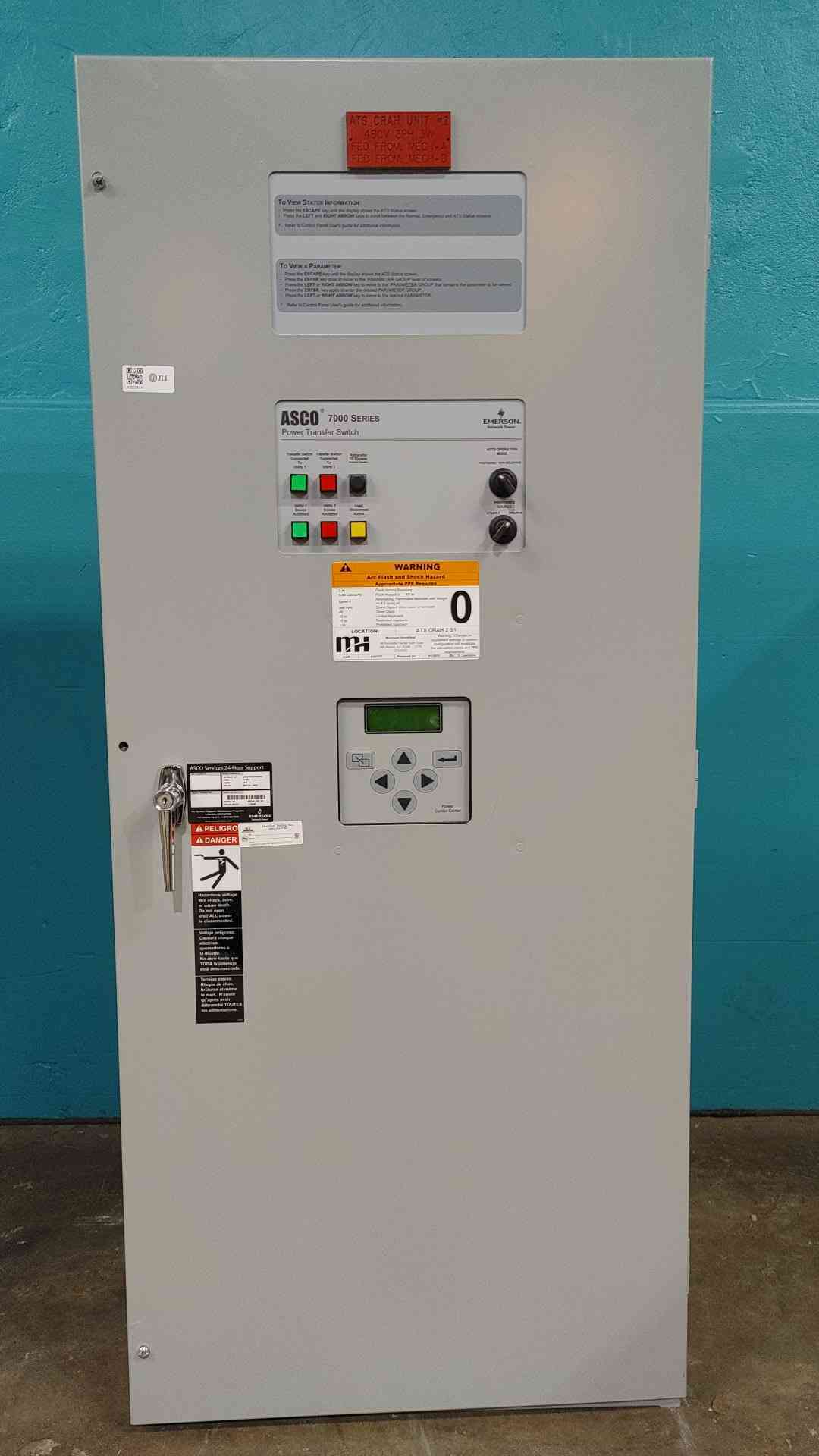 30 Amp. ASCO 7000 Series #J7ADTS030150N5XC, Automatic Transfer Switch, 480 Volts, 3 Phase (3 available)