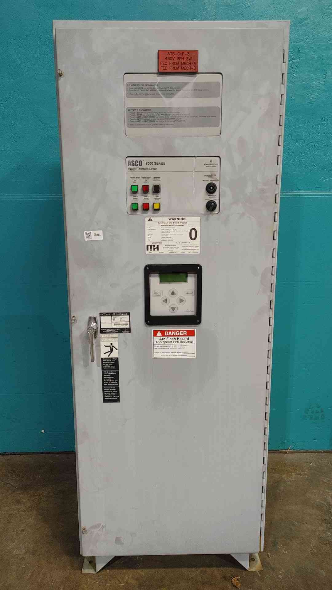 85 Amp. ASCO 7000 Series #J7ADTS030150N5XF, Automatic Transfer Switch, 480 Volts, 3 Phase (3 available)