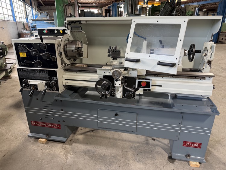 14" x 40" Clausing Metosa #C1440, toolroom lathe, 8" swing over cross slide, 3-jaw chuck, steady rest, 4 KW