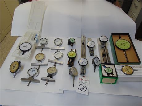 Starrett, Mitutoyo, Federal & Fowler, dial indicators, mixed lot