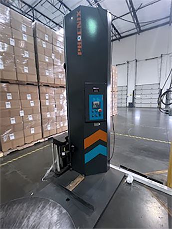 Phoenix #PLP-2150, pallet stretch wrapper, 5000 lb. capacity, 56" x 56" x 80" max load, 40 loads/hr., 20"