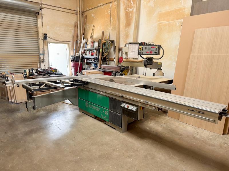 Altendorf #F-45, sliding table saw, 126" cut length, 5.91" depth, 15" blade, 51" rip, 7-1/2 HP, 3000-6000