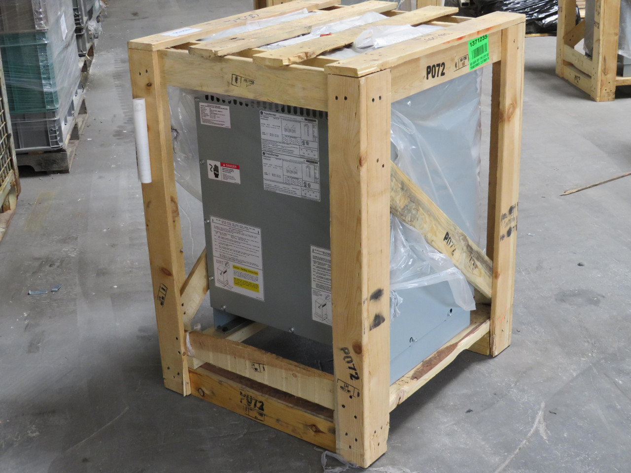 45 KVA 600 Primary, 480 Secondary, General Electric #9T83K3623G62, Type QL-WP Transformer, 3 Phase, 60 Hz.