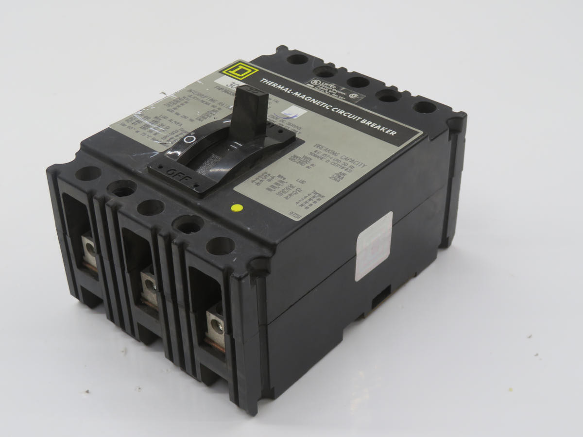 30 Amp, Square D #FHP36030, Molded Case Circuit Breaker, 100 Amp Frame, 3 Pole, 600 Volts AC, High