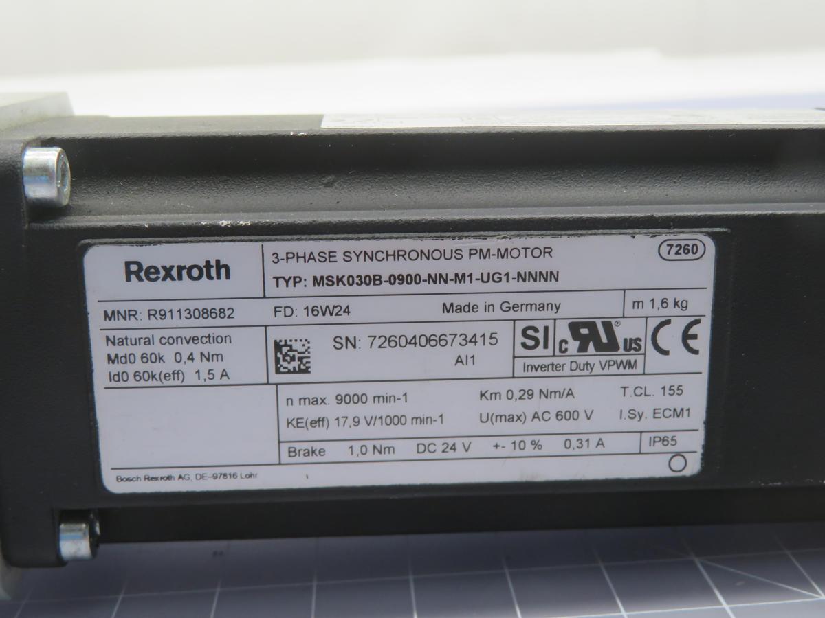 Rexroth #R911308682, 3 phase Synchronous PM Motor