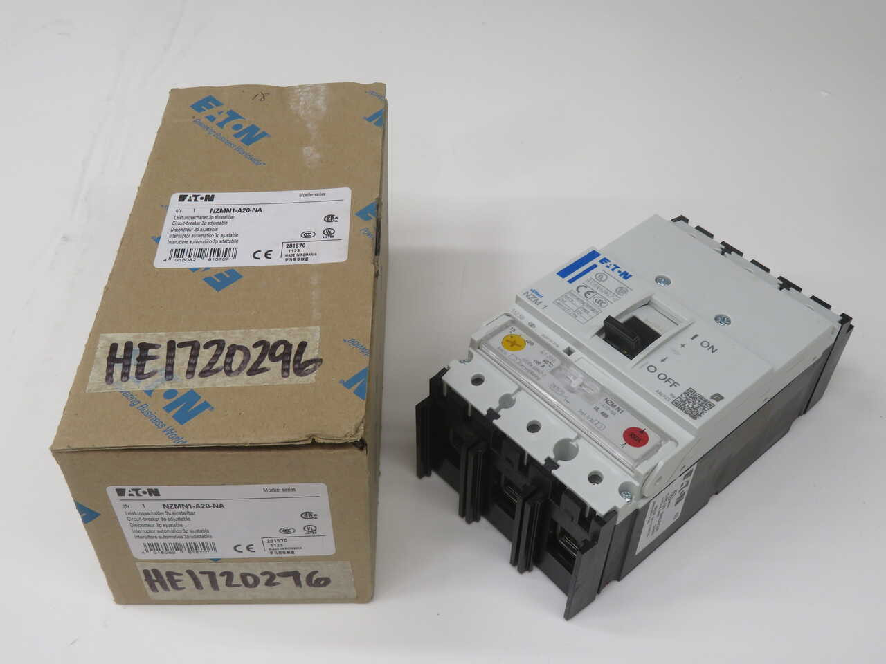 20 Amps, Eaton #NZMN1-A20-NA, Molded Case Circuit Breaker, 50KA, Thermal-Magnetic
