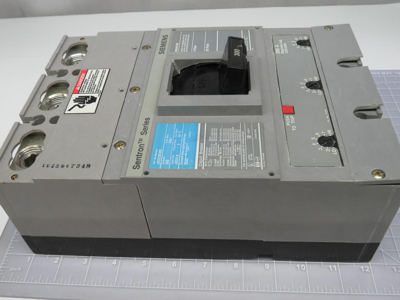 300 Amp, Siemens #JXD23B300, Circuit Breaker, 3 Pole, 240 Volts