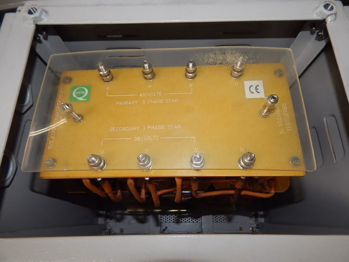 5 KVA 480 Primary, 380 Secondary, Teknofabs #200601/16, Transformer, 3 Phase