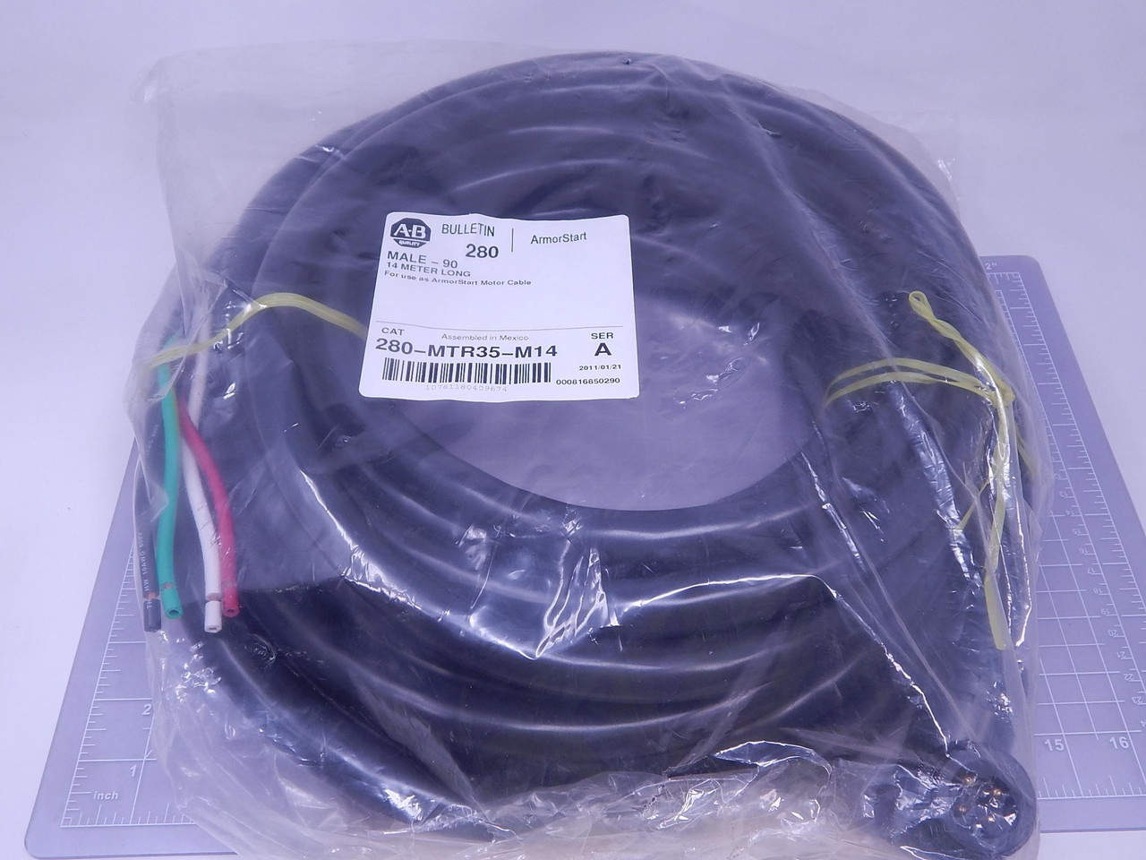 Allen Bradley #280-MTR35-M14, ArmorStart Motor Cable, Male 90&deg;, 14 M