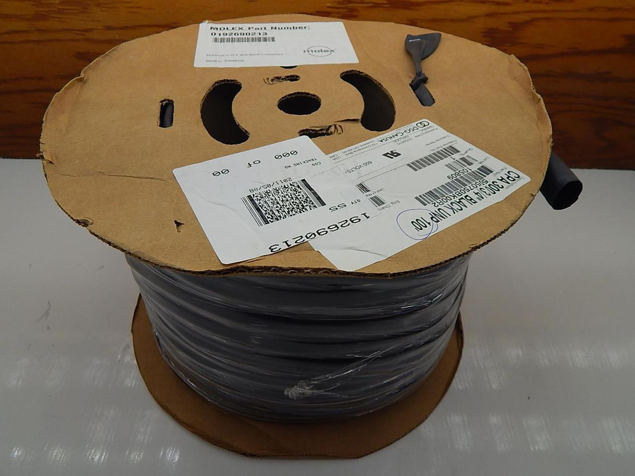 Molex #0192690213, CPA 300 Cable, 3/4" Black, 100'