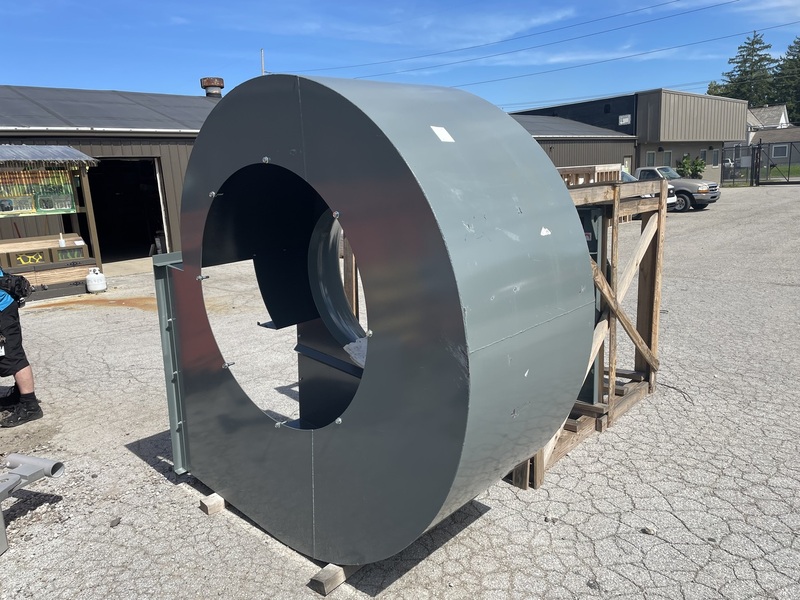 9310 cfm @ 0.5" W.G., Cook #445CCP-A, Centrifugal Blower Fan, 3 HP, 301 RPM fan, 1725 RPM motor, belt driven