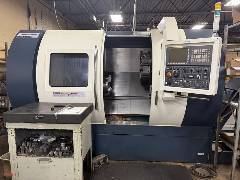 Johnford #SL-500A, CNC Turning Center, 20" swing, 24" centers, 12" 3-jaw chuck, 6.5" bar, 12 turret, 8000