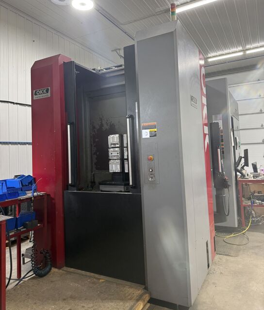 OKK #HMC500, 4-Axis CNC horizontal machining center, 29.9" X, 29.9" Y, 31.5" Z, 19.7" pallets, 50 HP, 15000