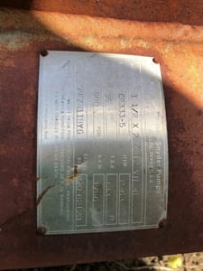 70 GPM @ 532' TDH, Wilson Snyder, 1 1/2x2x12 VILB, 3550 RPM, #2525