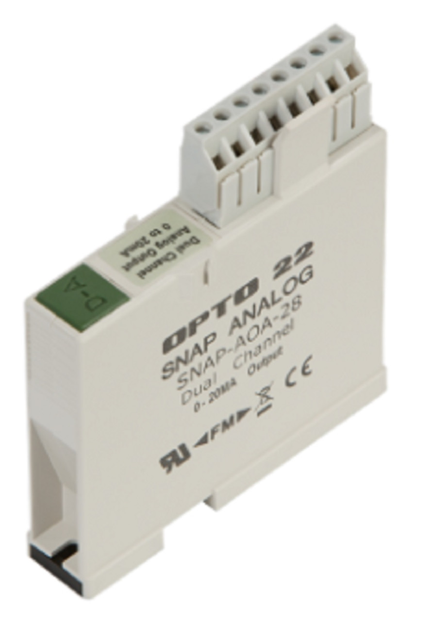 Opto 22 SNAP-AOA-28 SNAP 2-Ch 0-20 mA Current Loop Analog Output Module [Refurbished]