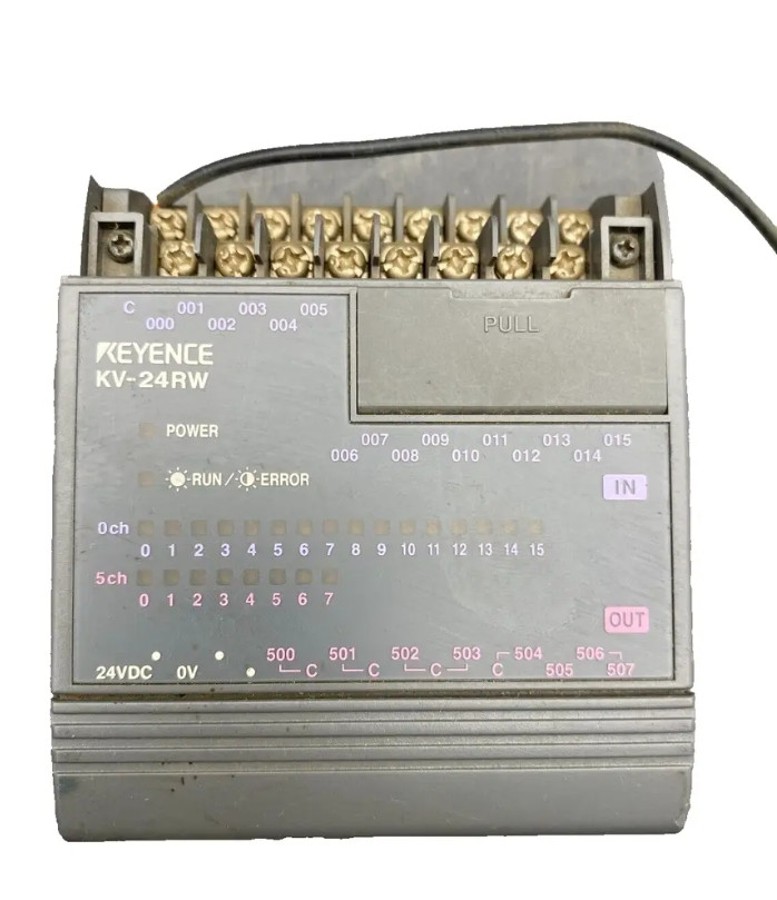 Keyence KV-24RW PLC Processor, 16 Input, 8 Output, 24VDC [Refurbished]