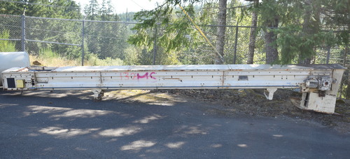 21" wide x 25' long, Vecoplan #FB-500, Flat Belt Trough Conveyor, 20" belt, 27' outside dimension trough
