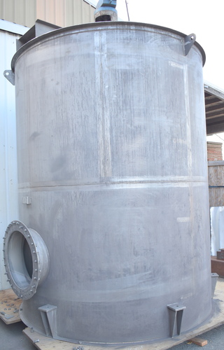 3,730 gallon Quality Tank & Construction, Stainless Steel Vertical Mixer Tank, 8'-3" diameter x 10' straight