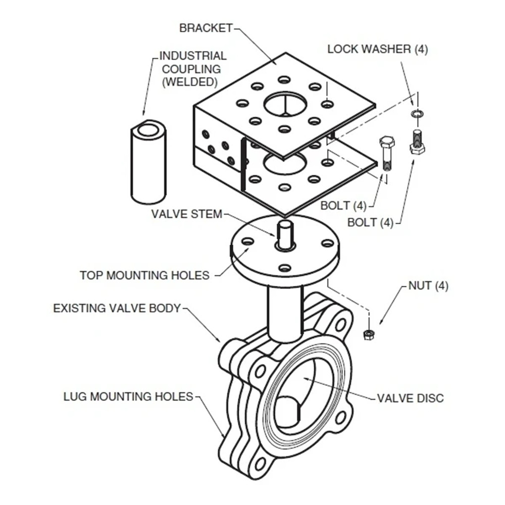 Belimo UFLKP017 Mounting Kit For Belimo Butterfly Valve with PR PKR Actuators [New]