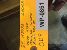 600 HP 1780 RPM General Electric, Frame 509Z, ODP, 672 amp, 460 Volts