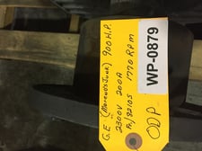 900 HP 1770 RPM General Electric, Frame 8210S, ODP, 200 amp, 2300 Volts