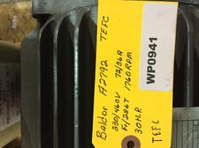 30 HP 1760 RPM Baldor, Frame 286T, TEFC, 72/36 amp, 230/460 Volts