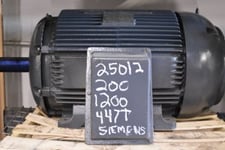 200 HP 1200 RPM Siemens, Frame 447T, TEFC, remanufactured, 460 Volts