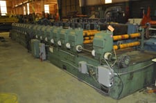 18 Stand, Bradbury #D2-RF, 36" roll space, 2.5"dia.shafts, good condition, s/n #9860