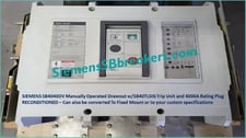 4000 Amps, Siemens, SBS4040DV, manually operated, drawout, 3 pole, SB40TLSIG trip unit, recon