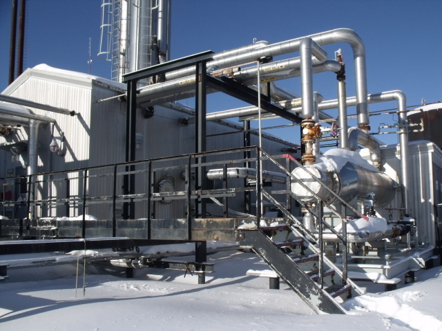 Presson Manufacturing, amine plant sweetening skid, 150 psi, 60' x 20' building, contactor & rich amine