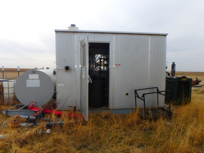 16" x 90" Corlac Industries, sweetening skid, 1440 psi, 16' x 8' x 9' heated building, 20' x 8' skid, 2008
