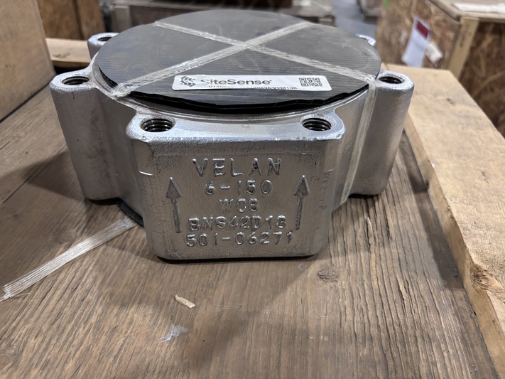 6" Velan #PL14-802889-3XB, dual plate check valve, 150# class, solid lug flanged, WCB body, API 594, 285 psi