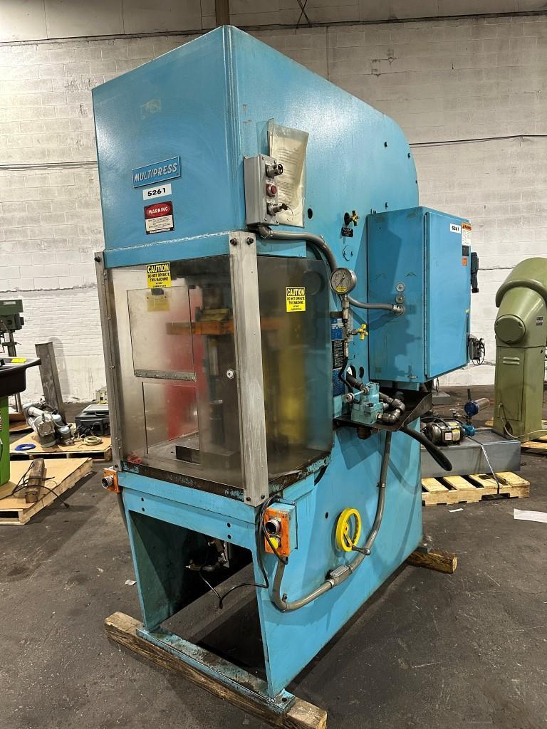 35 Ton, Denison, Multipress #FL-35-30H, floor type C-frame press, 15" stroke, 25" daylight, 30 HP
