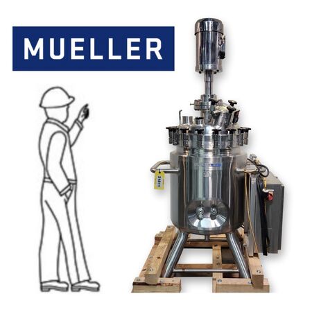 Paul Mueller, 316 Stainless Steel jacketed reactor mix tank, 3 HP Quadro high shear disperser mixer, parts