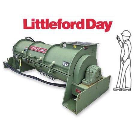 Littleford J.h. Day #EK75, continuous plow mixer, 42 cu.ft., 304 Stainless Steel, jacketed, 45 psi jacket