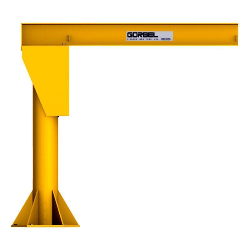 1 Ton, Gorbel #FS300-NP6-18-W12, jib crane, 18' span, 10' HUB, 360° rotation, 1 HP hoist, 25 FPM, VFD, push
