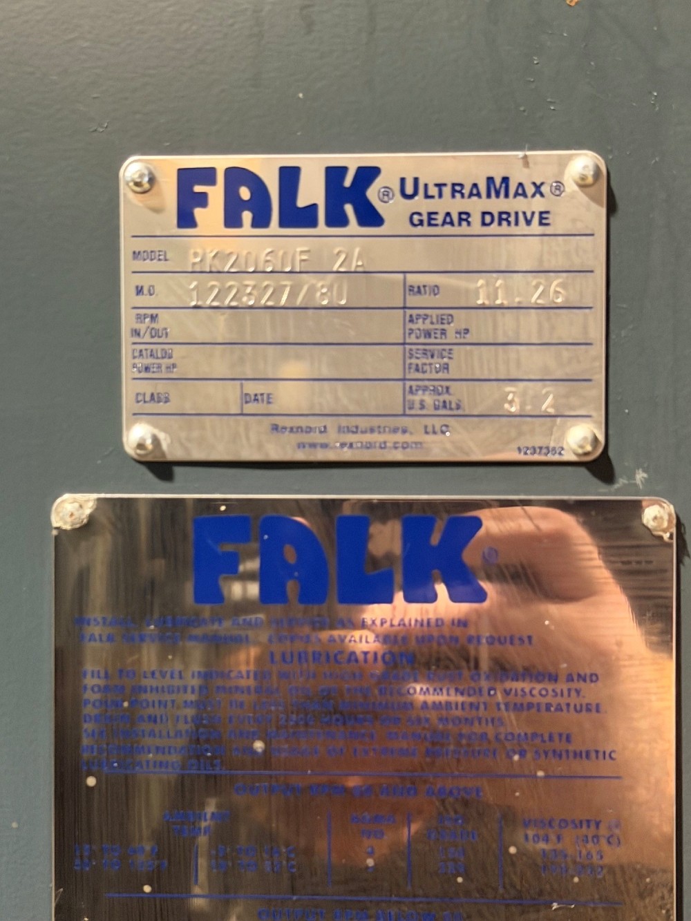 Falk #RK2060F-2A, 11.26:1 ratio