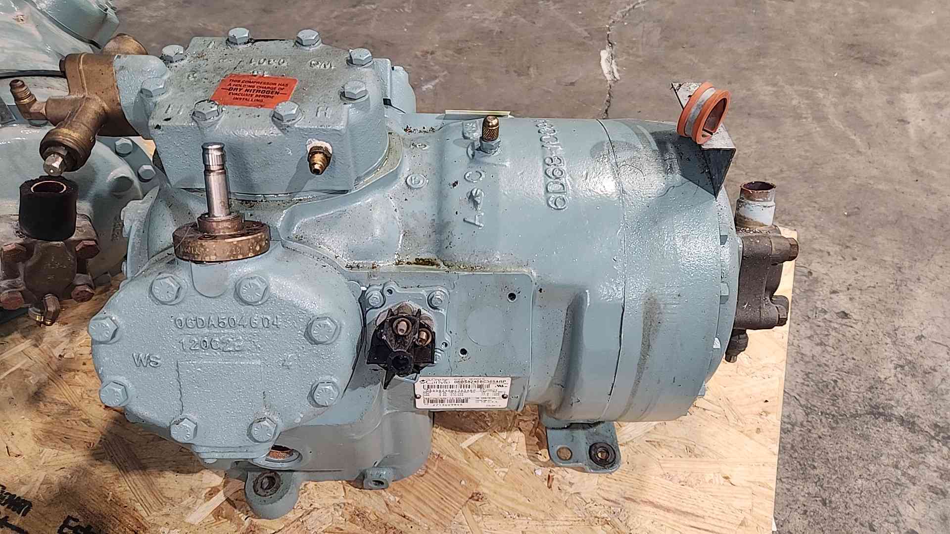 Carlyle #06DS8246BC365ARP, Semi-Hermetic Compressor, 7.5 HP, 460 V., 3 Phase (2 available)