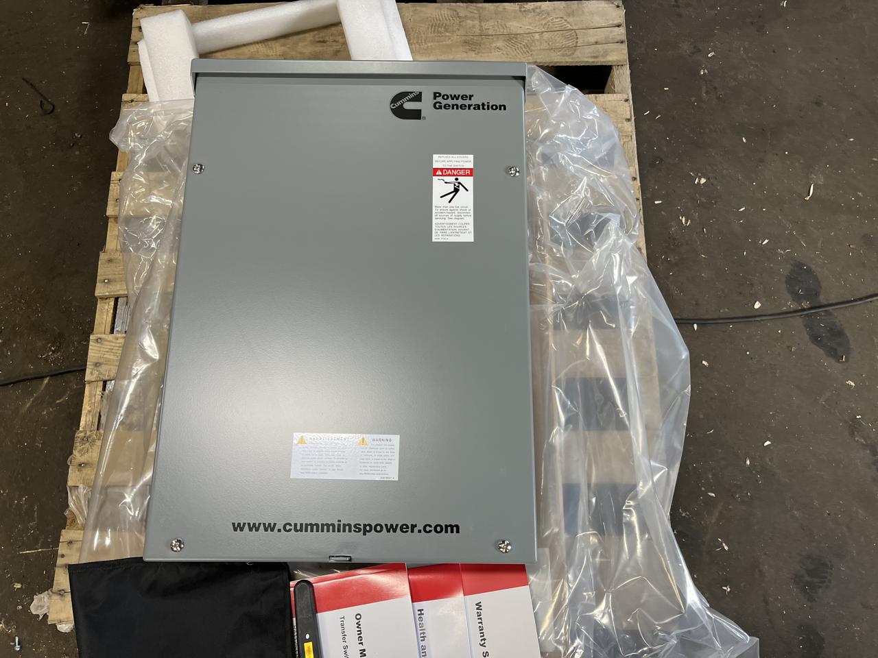 100 Amp. Cummins #RA112N3, transfer switch, 240 Volts, 1 phase, 2 pole, NEMA 3R enclosure, unused, 2021